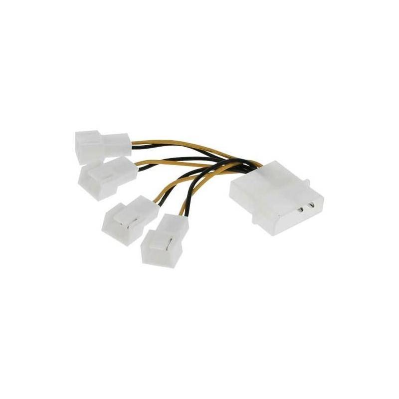 ADATTATORE DI ALIMENTAZIONE PER VENTOLE 1 MOLEX M>4x3pin F INLINE-0