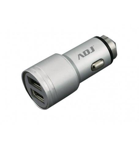 CAR CHARGER 2 PORTE USB 2.4A FULL POWER ADJ SILVER-0