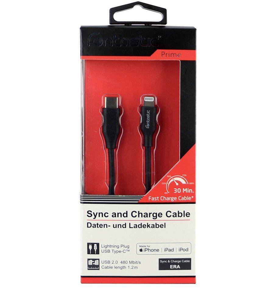CAVO USB 3.1 TYPE-C>LIGHTNING M/M 1.2mt NERO FANTASTIC-0