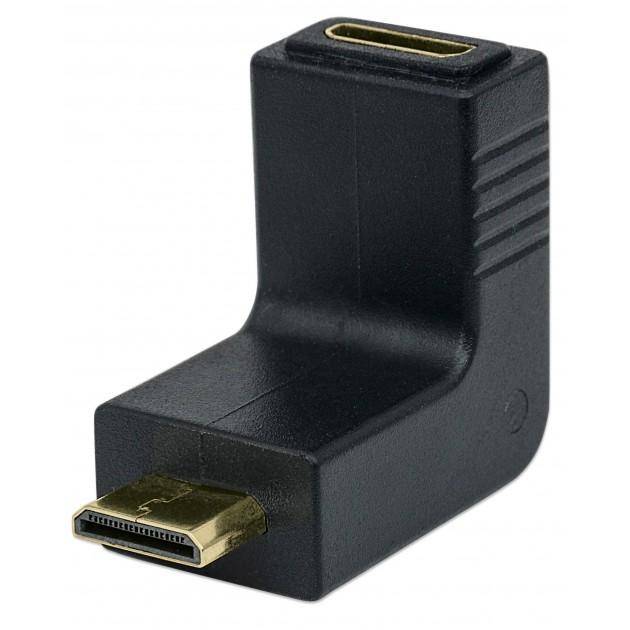 ADATTATORE VIDEO MINI HDMI F>MINI HDMI M ANGOLATO NERO MANHATTAN-0