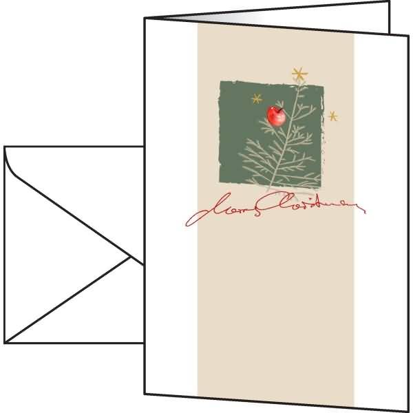 sigel Weihnachtskarte "Christmas with apples", DIN A6 für Inkjet/Laser/Kopierer, Weißkkarton 250 g/qm, - 1 Stück (DS073)-0