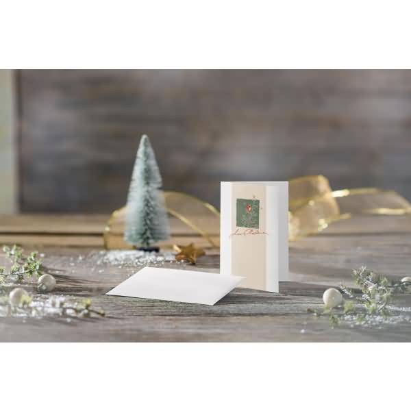 sigel Weihnachtskarte "Christmas with apples", DIN A6 für Inkjet/Laser/Kopierer, Weißkkarton 250 g/qm, - 1 Stück (DS073)-1