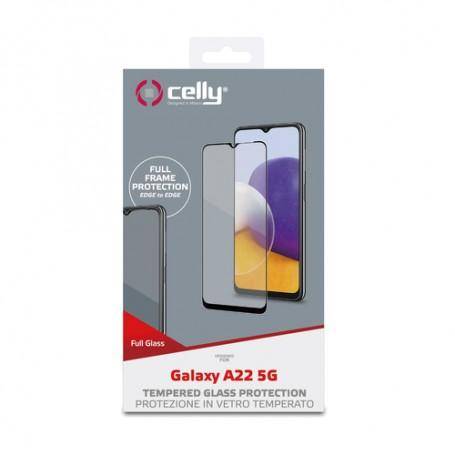 PELLICOLA PROTETTIVA DISPLAY IN VETRO TEMPERATO PER SAMSUNG GALAXY A22 5G CELLY FULL GLASS-0