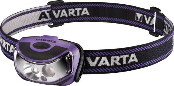 TORCIA LED FRONTALE ORIENTABILE CON FASCIA ELASTICA VARTA OTDOOR SPORTS VIOLA