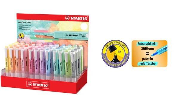 Display evidenziatori Stabilo Swing Cool Pastel assortiti 275/48-8-2-1