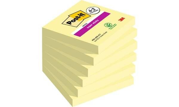 Post-it® Super Sticky Notes Himber Notic Extrastark Yellow 4 blocchi + Brack 2 Blocks-3