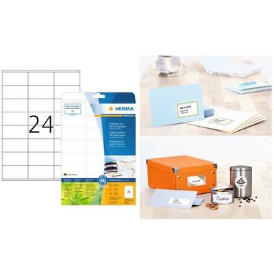 HERMA Universal-Etiketten Recycling, 25,4 x 16 mm, 20 Blatt weiß, selbstklebend, bedruckbar, permanent haftend - 1 Stück-0