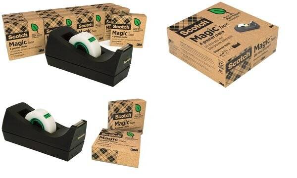 Dispenser C38 per nastri fino a 33 mt - 14 rotoli Scotch Magic 900 inclusi - nero - Scotch-0