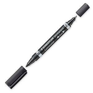 Marcatore a due punte Staedtler Lumocolor per permanzione di Black 10 pezzi-0