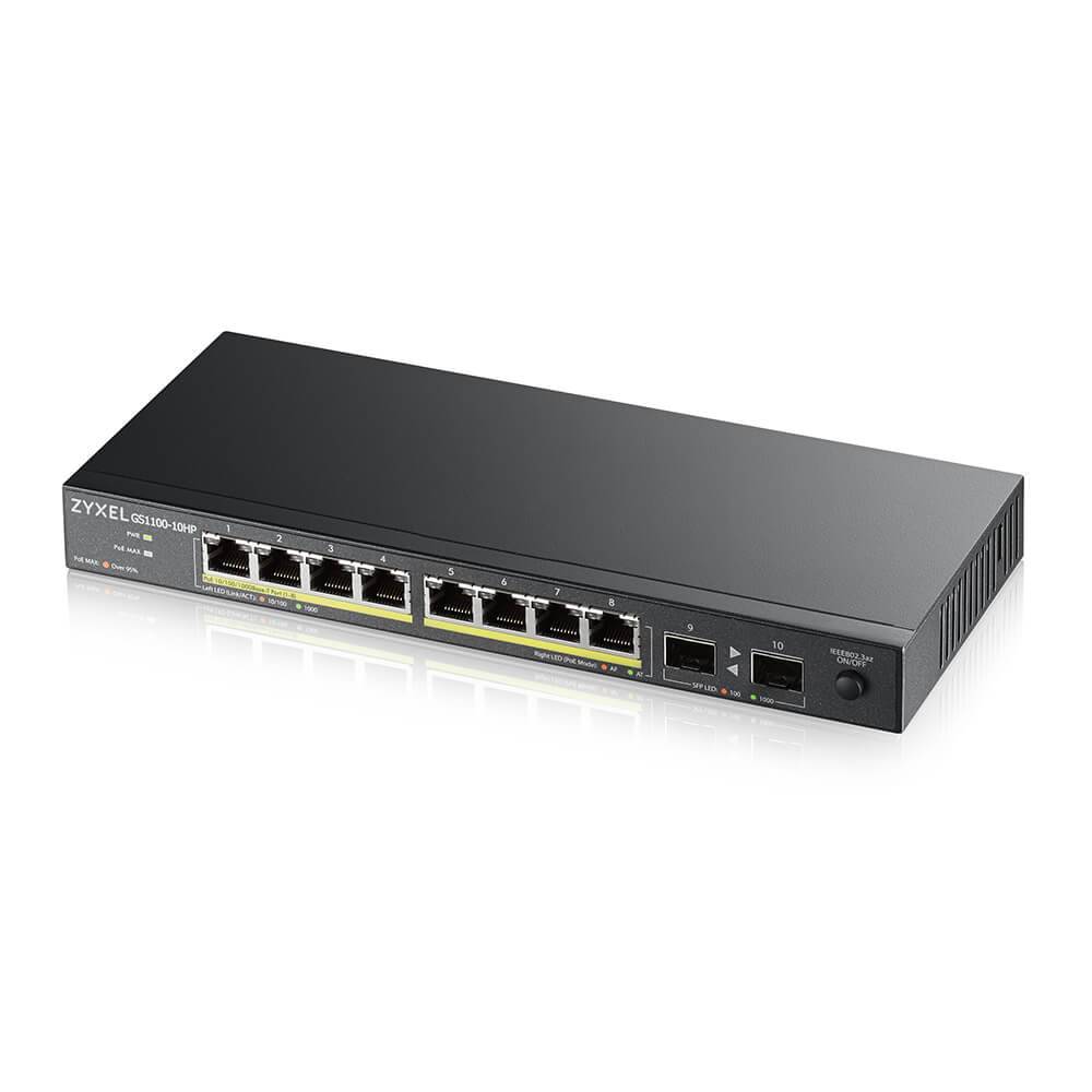 Zyxel GS1100-10HP v2 Non gestito Gigabit Ethernet (10/100/1000) Supporto Power over Ethernet (PoE) Nero-0