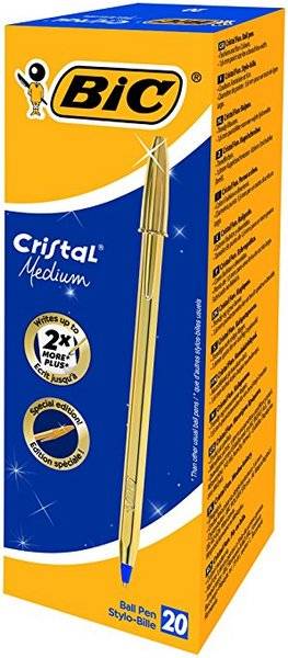Penna a Sfera Cristal Shine Bic - 1 mm - 9213401 (Blu Conf. 20)-0