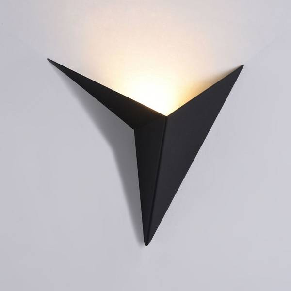 Applique Da Parete Moderno Trame Metallo Nero Luce Led Integrato 3W