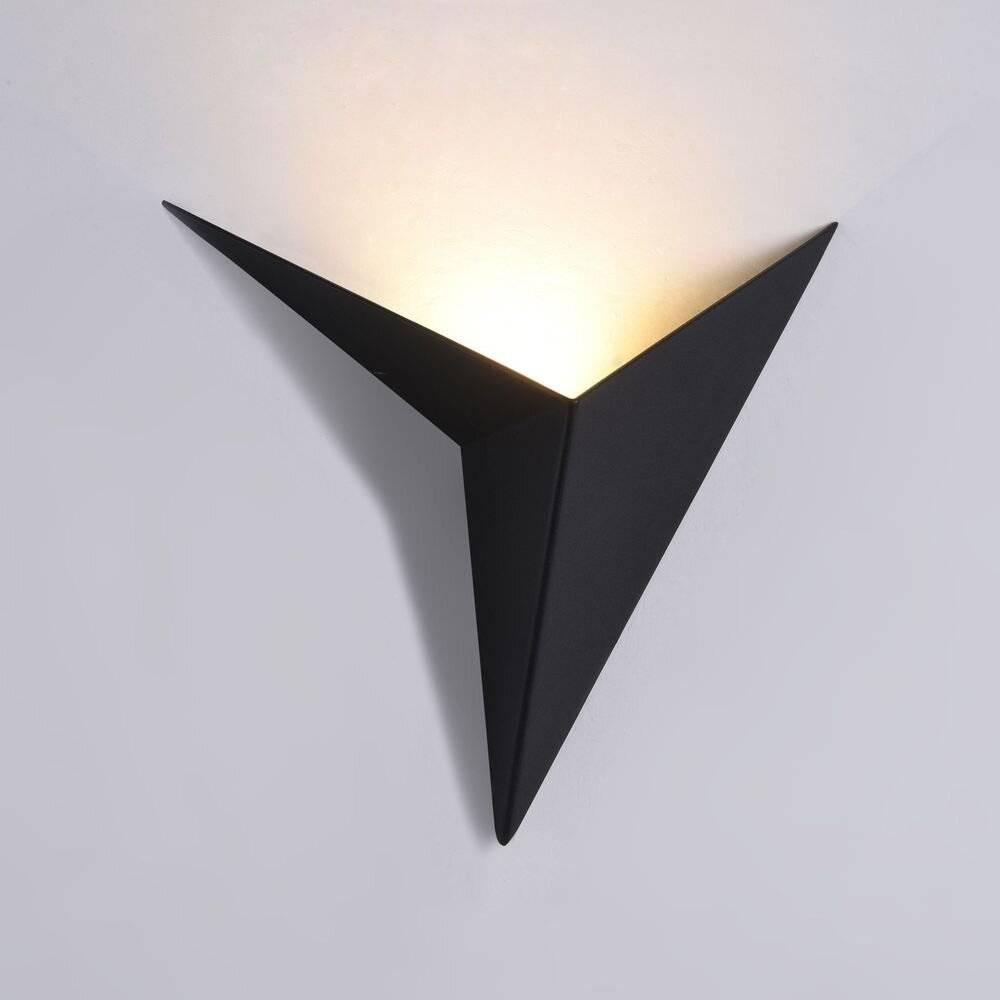 Applique Da Parete Moderno Trame Metallo Nero Luce Led Integrato 3W-0