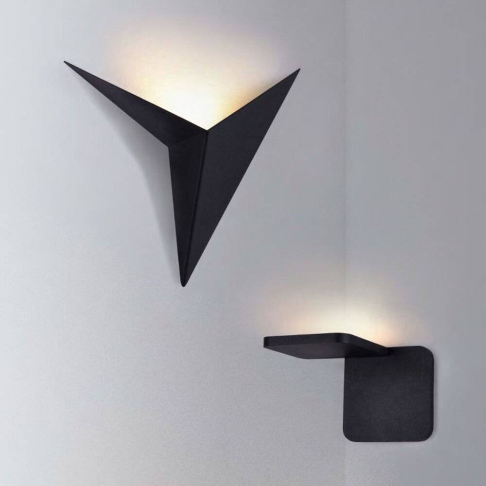 Applique Da Parete Moderno Trame Metallo Nero Luce Led Integrato 3W-1