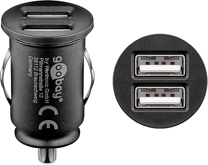 Caricabatteria da auto Goobay dual USB (2xUSB) - 15,5W max.3,1A (12/24V) 2xUSB