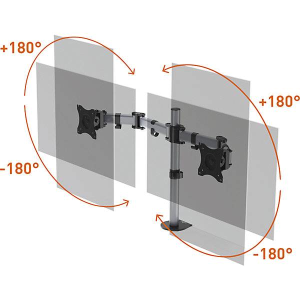 Durable 509523 supporto da tavolo per Tv a schermo piatto 68,6 cm (27") Argento Parete-2