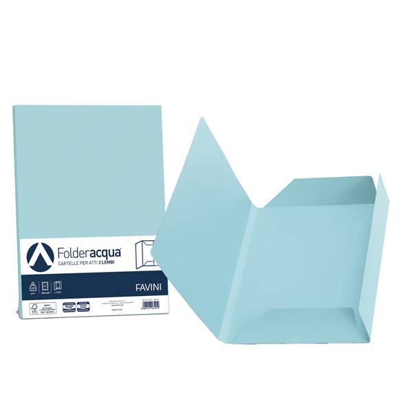 Cartellina atti Favini 3 lembi pz.25 celeste-0