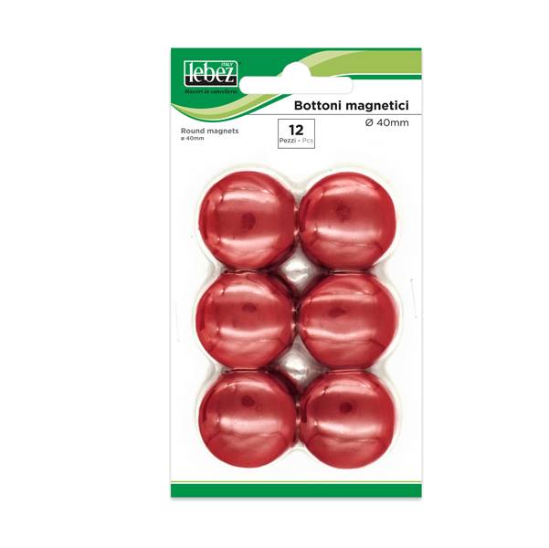 Magneti per Lavagne Lebez - 40 mm - MR-40-N (Rosso Conf. 12)-0