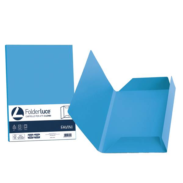Cartellina atti Favini 3 lembi pz.25 azzurro