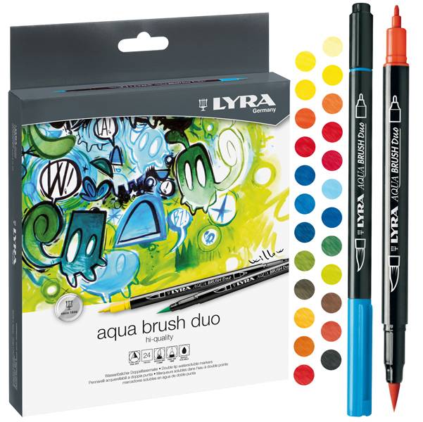 Pennarello Aqua Brush Duo Lyra - L6521240 (Assortiti Conf. 24)-0