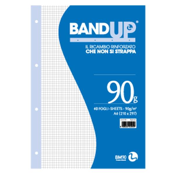 Ricambi Rinforzati per Quaderni Band Up BM - A4 - Quadretti 4 mm senza Margini - 0105490-0