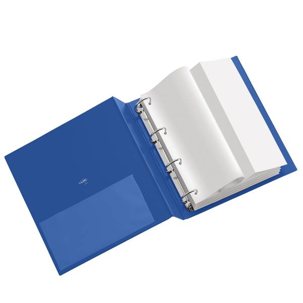 Raccoglitore Stelvio Sei Rota - A4 - 4 Anelli Tondi 30 mm - Dorso 3,5 cm - 36304407 (Blu)-0