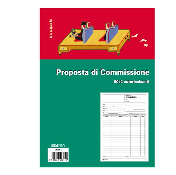 BLOCCO COPIA COMMISSIONI 29,7X21cm 50fg 2 copie autoric. E5236A EDIPRO-0