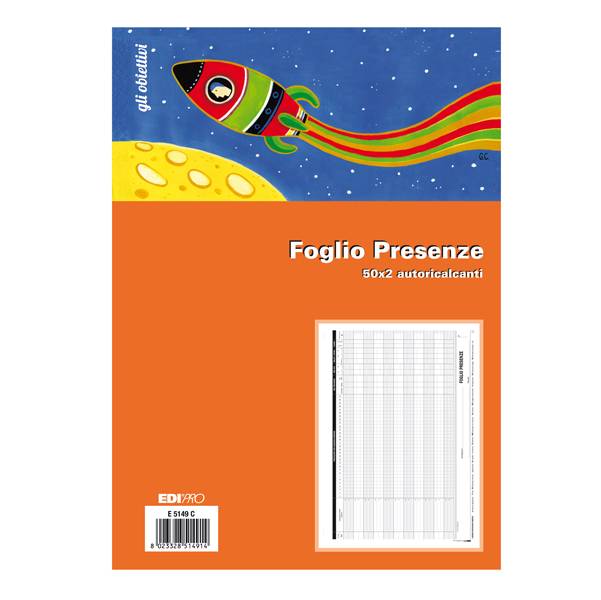 Foglio Presenze Mensili Edipro - 21x30 cm - 50 Pagine - E5149C-0