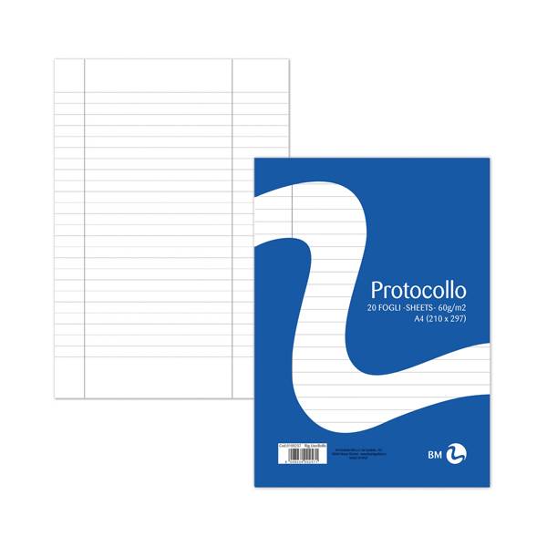 Fogli Protocollo BM - A4 - Rigato Uso Bollo - 0100257 (Conf. 20)-0