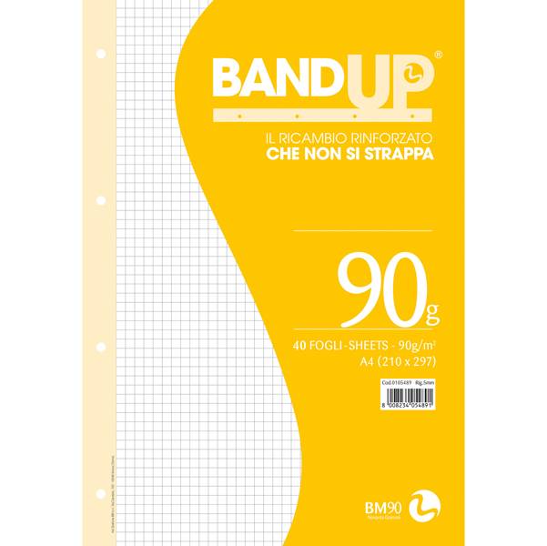Ricambi Rinforzati per Quaderni Band Up BM - A4 - Quadretti 5 mm senza Margini - 0105489-0