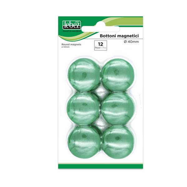 Magneti per Lavagne Lebez - 40 mm - MR-40-V (Verde Conf. 12)