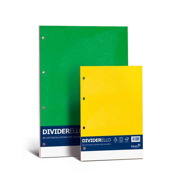 Separatore Dividerello Favini - A5 - 220 g - A56Y105 (Assortiti Conf. 10)-0