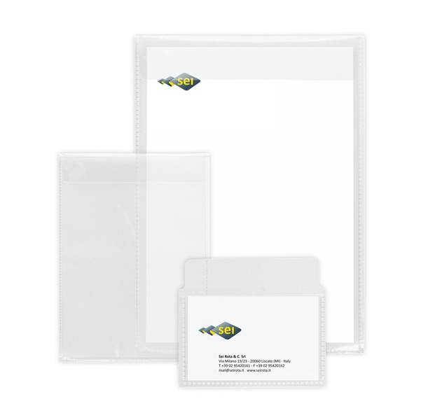 Buste con patella Soft P - PPL - 11 x 16 cm - liscio - trasparente - Sei Rota - conf. 25 pezzi-0