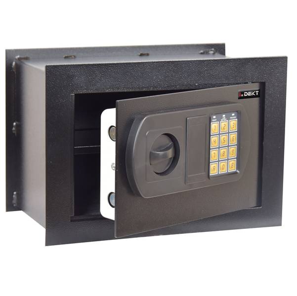 Cassaforte da muro - serratura elettronica - 33x20x23 cm - 9 kg - nero - Iternet-0