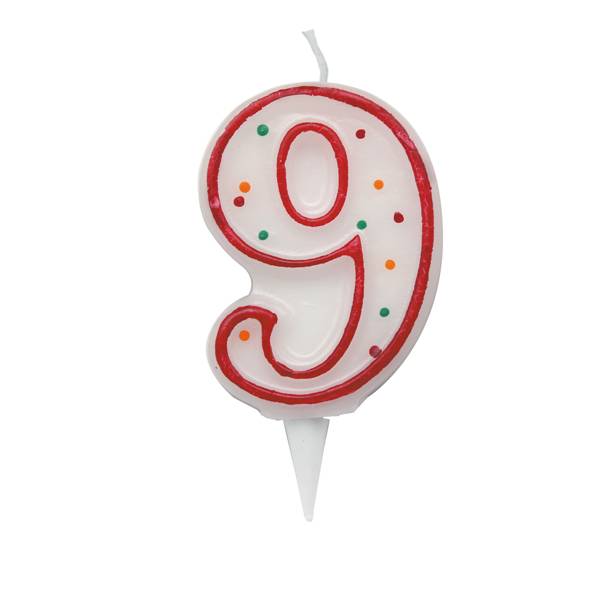 Candelina per Torta Big Party - Numero 9 - CC06039 (Multicolor)-0