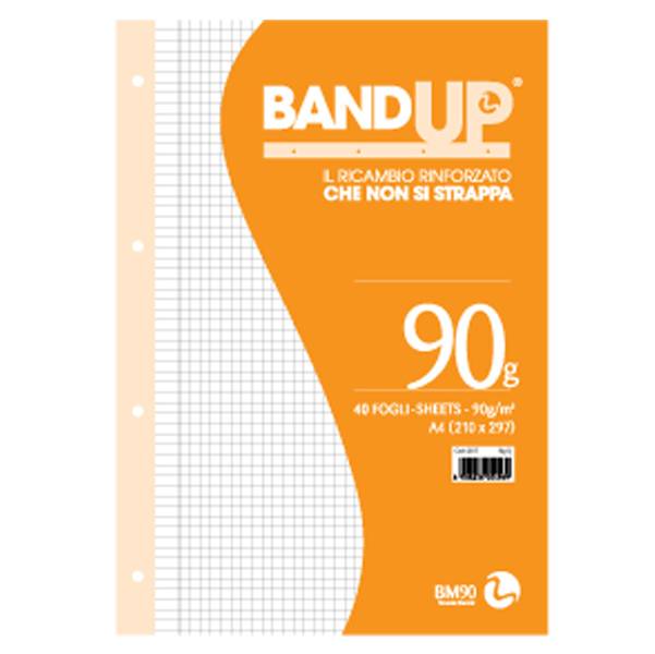 Ricambi Rinforzati per Quaderni Band Up BM - A4 - Quadretti 4 mm con Margini - 0105492-0
