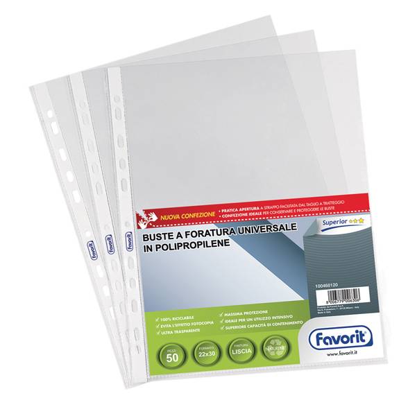 Favorit 100460120 foglio di protezione 220 x 300 mm Polipropilene (PP) 50 pz-0