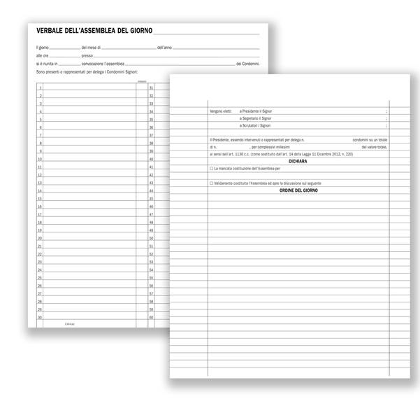 Registro verbali assemblee condominiali 80pag. 31x24,5cm DU136400000 DU-0