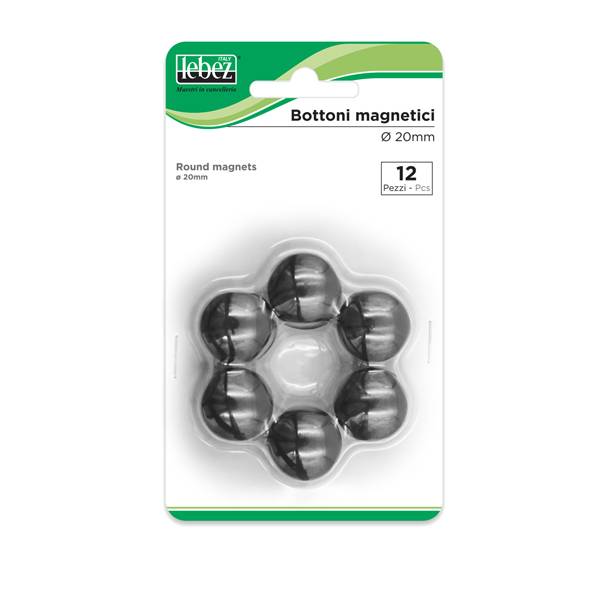 Magneti per Lavagne Lebez - 20 mm - MR-20-N (Nero Conf. 12)-0