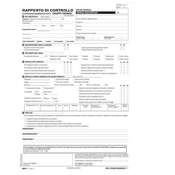 25 RAPPORTI di CONTR. EFFICIENZA ENERG.T1 gruppi term. 29,7x21cm snap3c. E9091T1-0