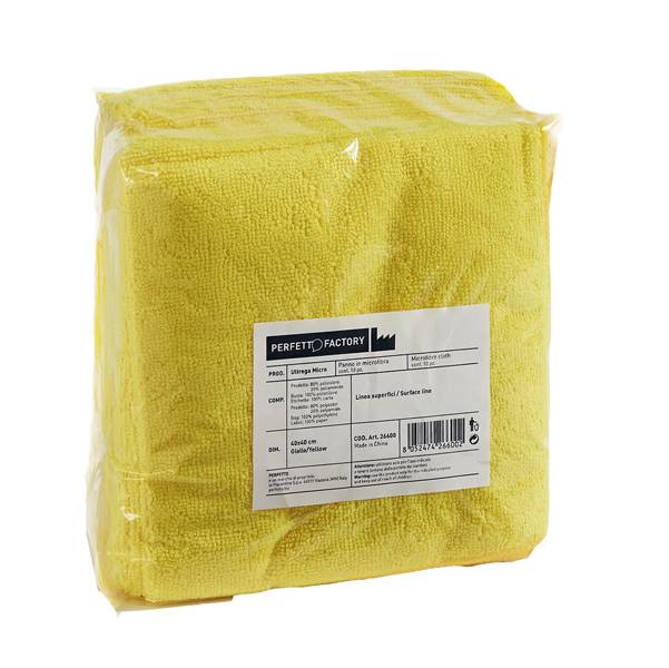Panno in microfibra coll. ultrega - cm 40x40 - 10 pezzi - giallo-0