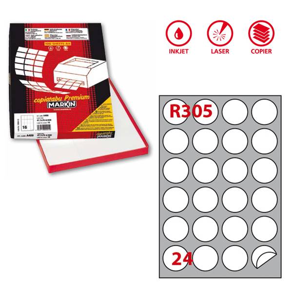 Markin 210R305 etichetta autoadesiva Bianco 2400 pz-0