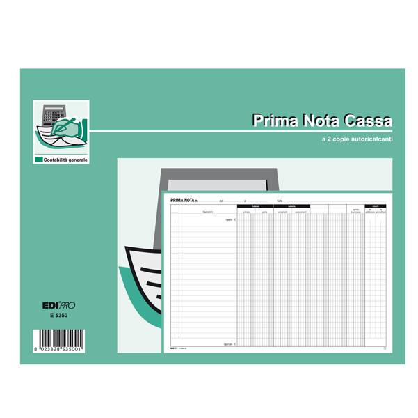 Blocco Prima Nota Cassa/Banca Edipro - 22x30 cm - 50/50 Fogli Autoricalcanti - E5350-0