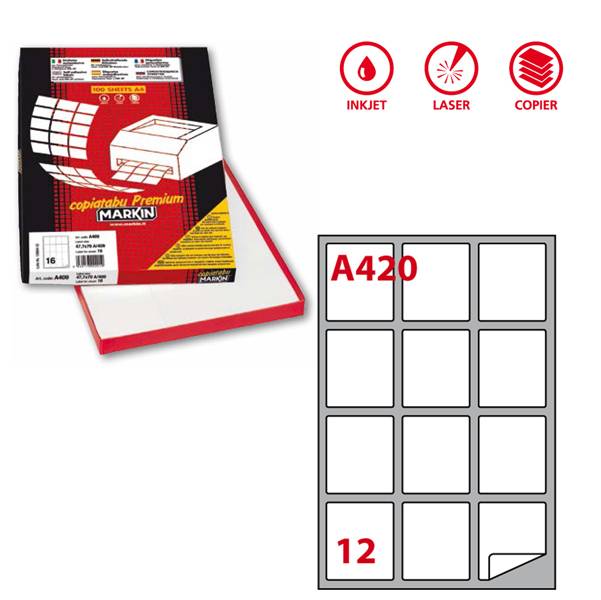 Markin 210A420 etichetta autoadesiva Bianco 1200 pz-0