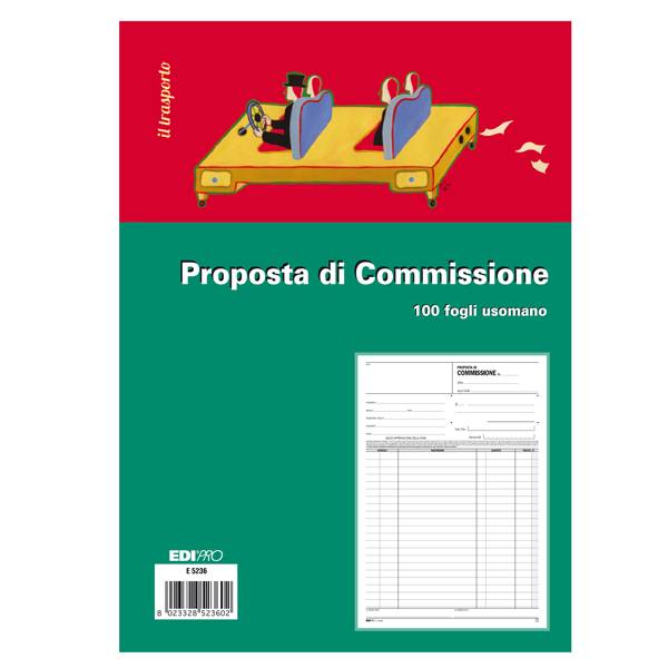 Blocco Copia Commissioni Uso Mano Edipro - 21x29,7 cm - 100 Fogli - E5236-0