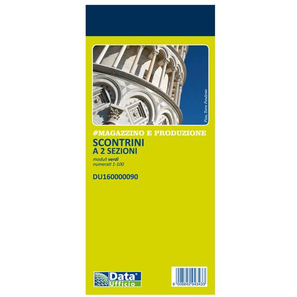 Blocco Scontrino Data Ufficio - 2 Sezioni con 100 Copie Numerate - 5,8x13 cm - DU160000090 (Blu Conf. 10)-0