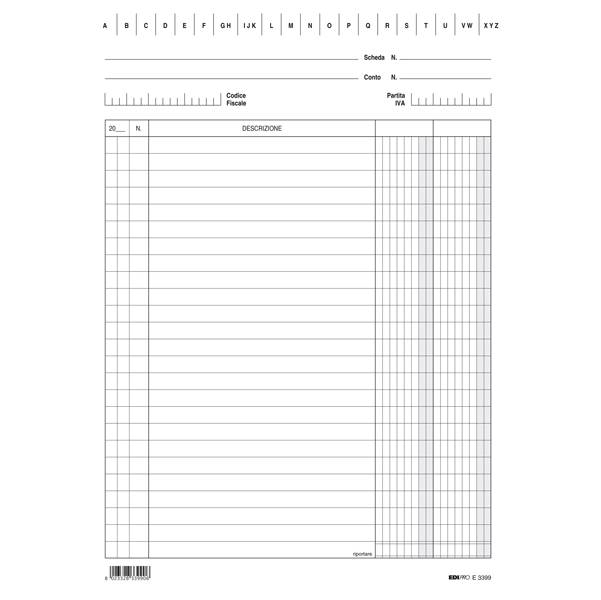 Schede - 2 colonne - 24x17 cm (verticale) - Edipro - bianco - conf. 100 pezzi-0