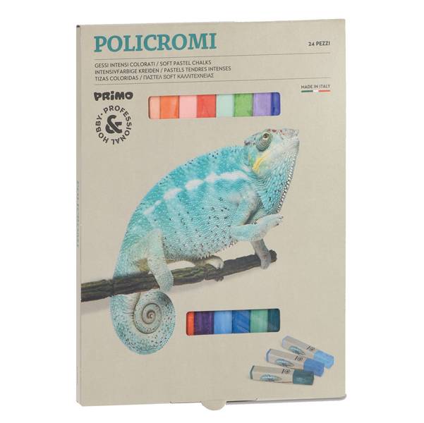 Gessetti quadrati Policromi - quadrati - 13x13x80mm - Primo - astuccio 24 gessi-0