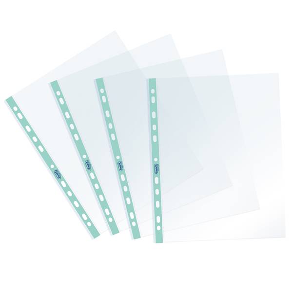 Buste forate Pastel - c/ banda - liscia - 22 x 30 cm - azzurro - Favorit - conf. 25 pezzi-0