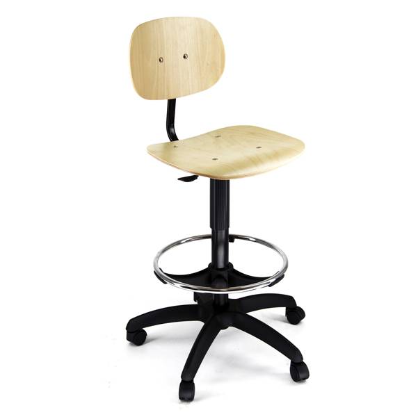 Seduta tecnigrafo - multistrato - con ruote - faggio - Unisit-0